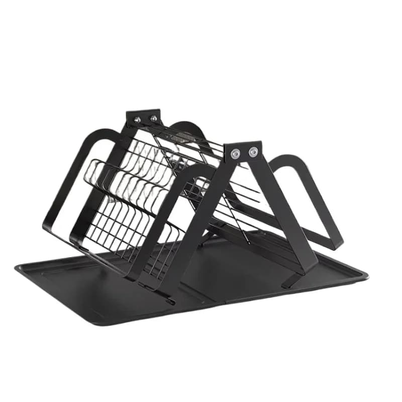 Double Folding Tableware Drain Kitchen Cabinet Accessories with Drain Stand Tableware Bowl Organizer Gusset Rack
