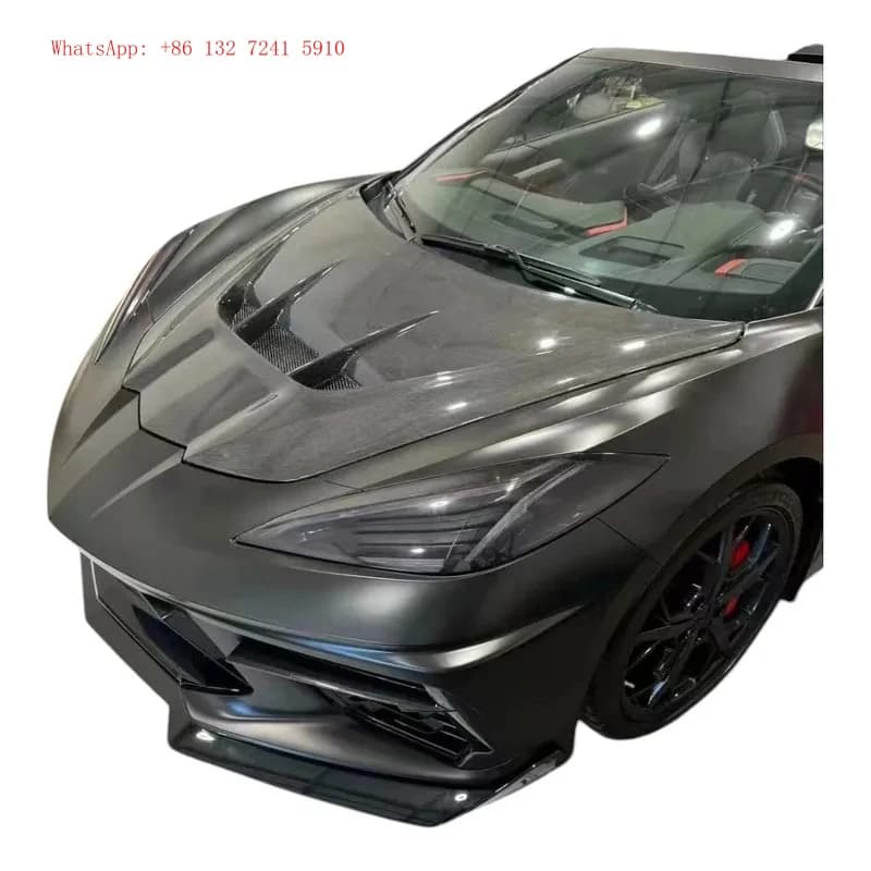 High Performance ZR1 Style Carbon Fiber Fibre Front Bonnet Engine Hood Bonnet for   C8 Z06 2020-2025，100% tested well