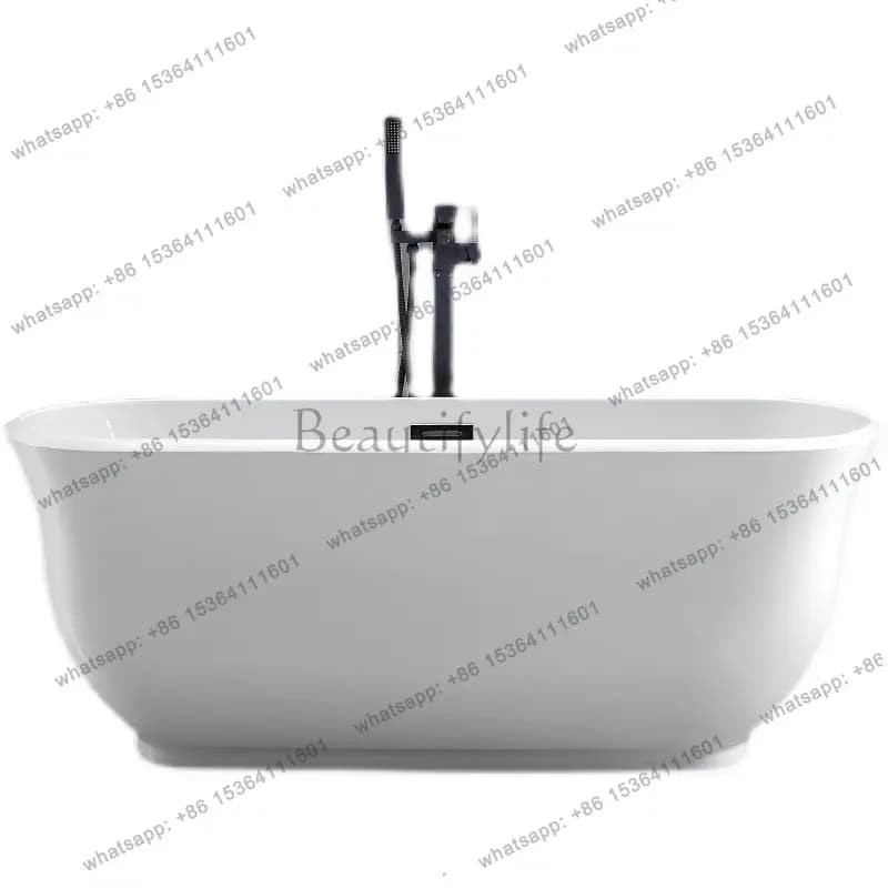 Nordic simple independent acrylic bubble concubine retro French thin edge household bathtub 1 5 1.7 meters