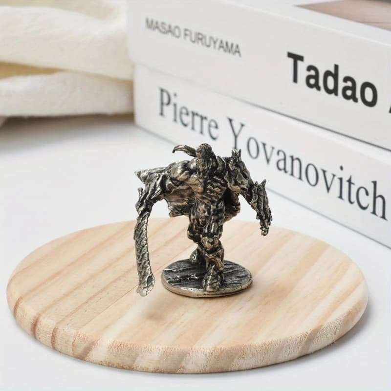 1Pc Vintage White Brass Orc Soldiers Miniature Figurine Game Decor Desktop Ornaments Gifts