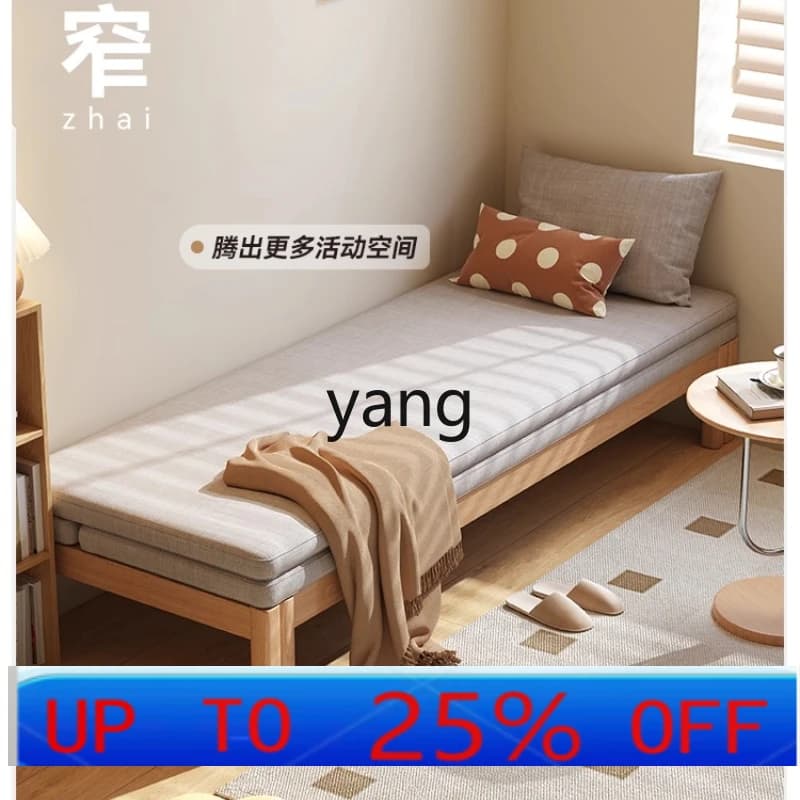 LH log wind solid wood bed foldable dual-purpose living room retractable pull-out double single bed