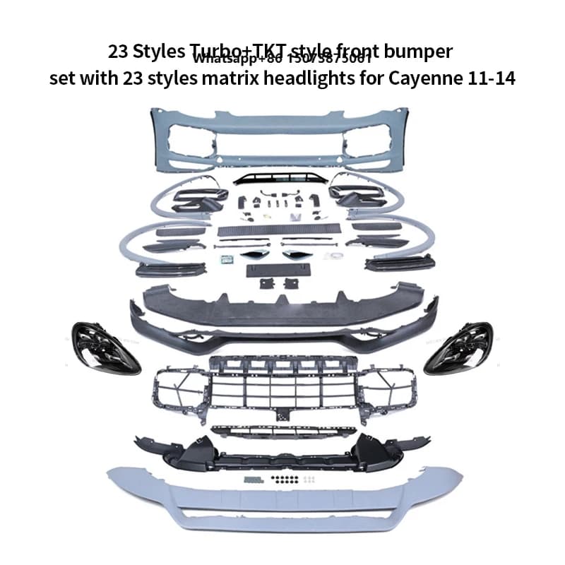 958 Upgrade 9y0.1 2023 Turbo Front Bumper Body Kit 23 Styles Matrix Headlights  2011-2017 PP Material Easy