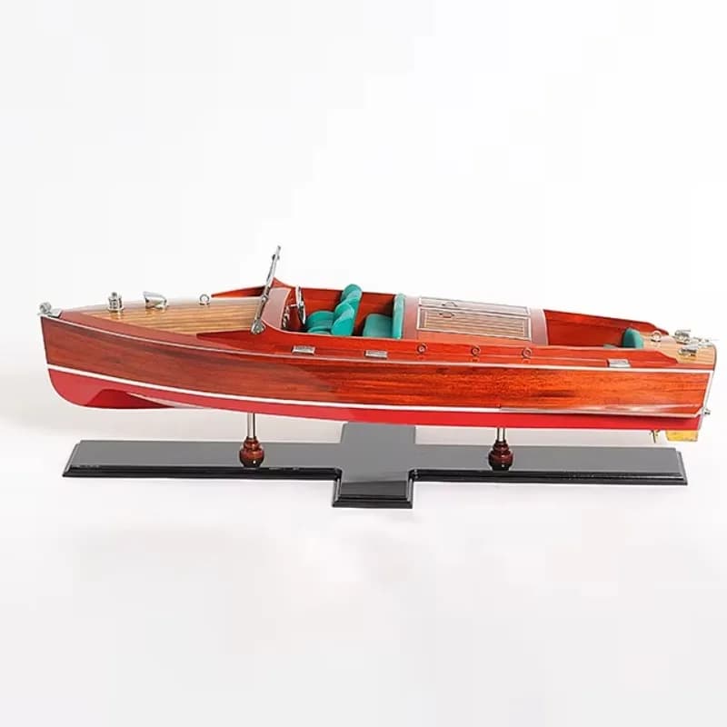 Craft Runabout Painted L80cm Wooden Model Ship With Display Stand Wooden Handicraft From Crafts Supplies