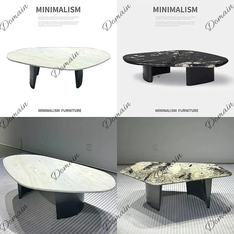 Luxury Irregular Natural Marble Coffee Table Modern Minimalist Designer Stone Living Room Furniture