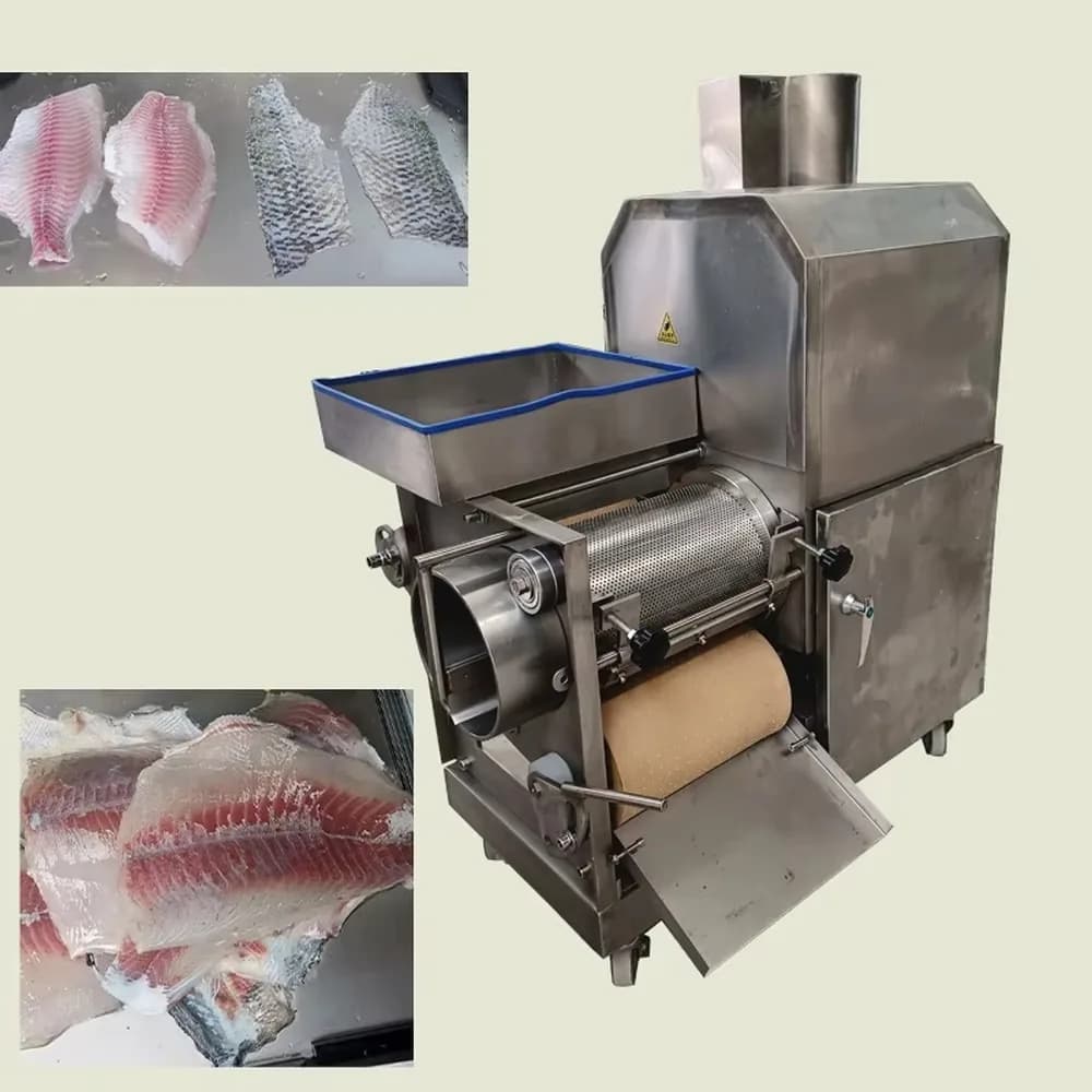 Commercial Fish Bone Skin Remover Machine Electric Meat Bone Separator Belt for Seafood Processing Kitchen Tool