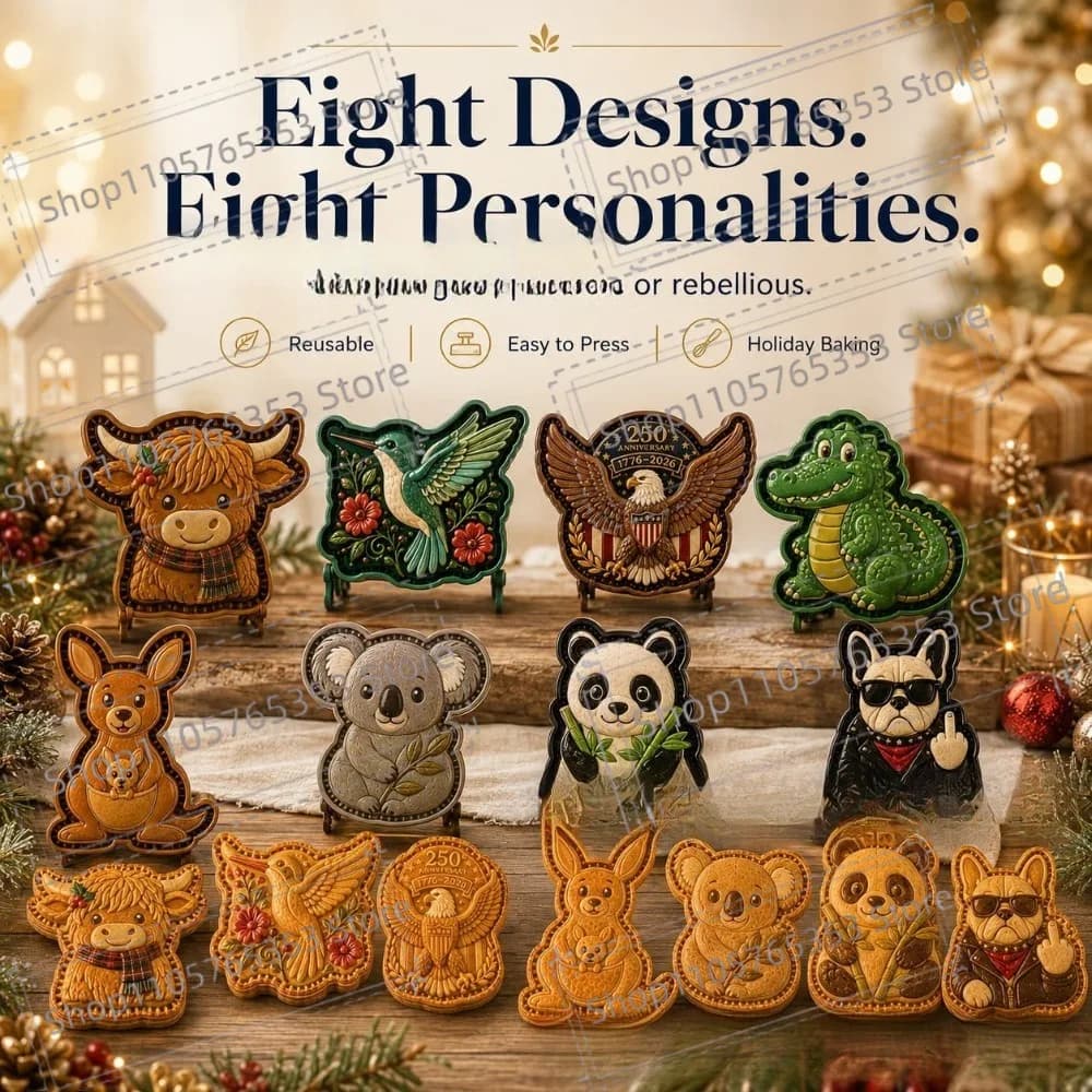 2026 Christmas Mini Hand Pie Molds Set,animal Themed Baking Supplies,8 Shapes Food Grade Dough Press Cutter, Baking Supplies