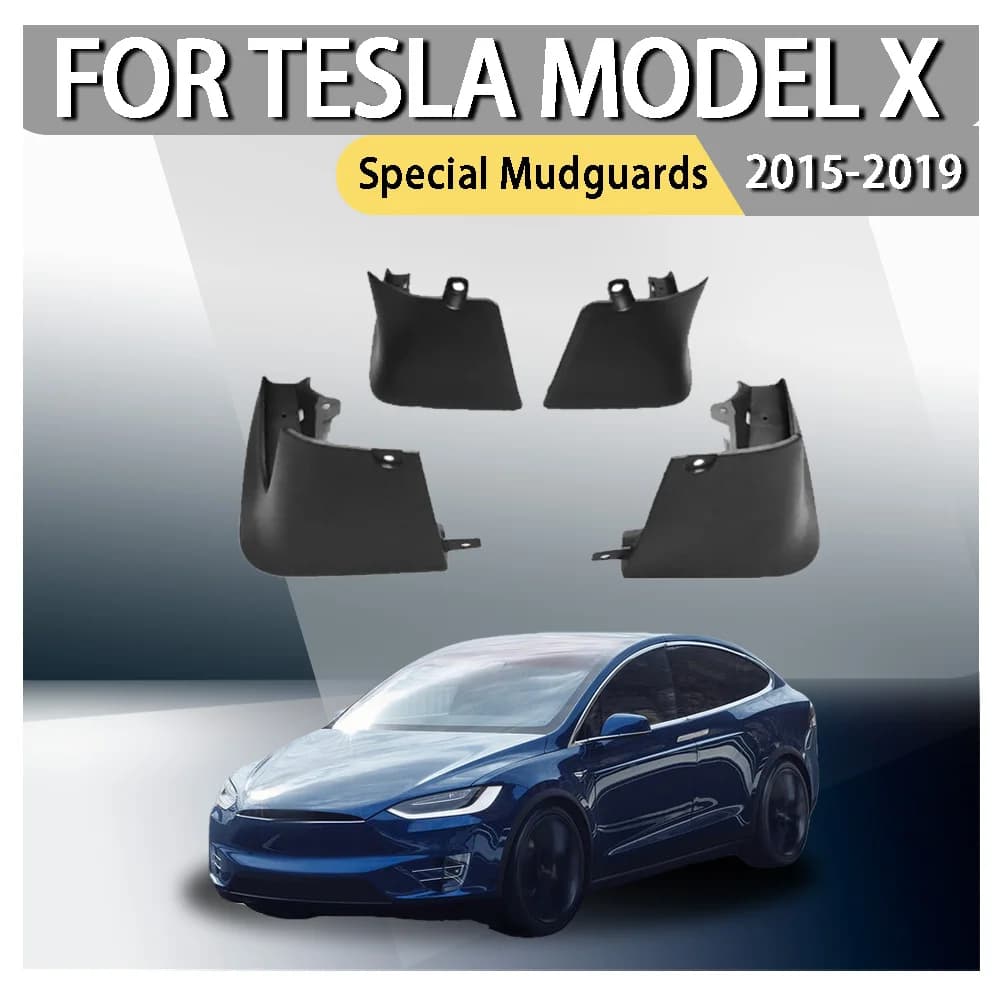 For Tesla Model X Special Mudguards 2015 2016 2017 2018 2019 Black 4PCS Mud Flaps Front Rear Mud Guards Splash ABS Plastic