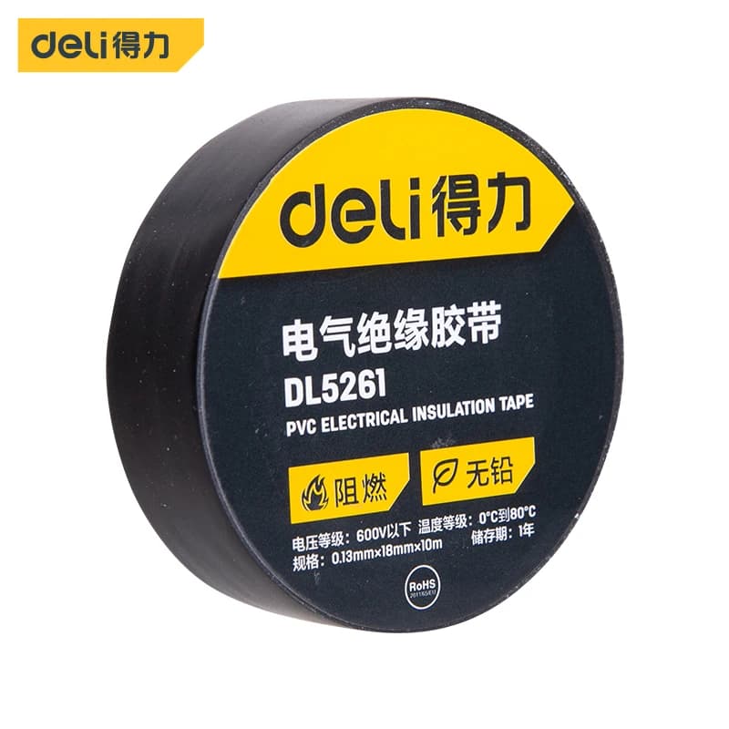 DELI 10 Meter Heat-resistant Flame Retardant Tape Coroplast Adhesive Cloth Tape For Car Cable Harness Wiring Loom Protection