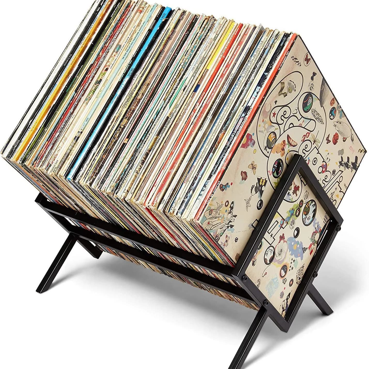 Factory Price Black Metal LP Album Storage Shelf Modern CD Rack Stand Desktop Record Holder Vinyl Record Racks
