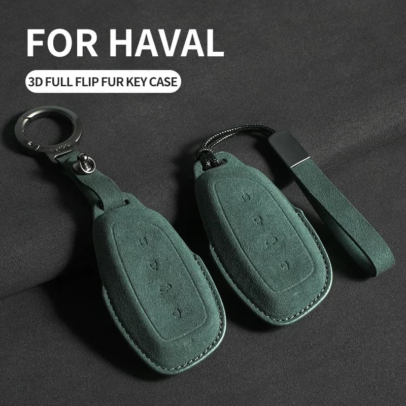 Car Key Case Protector Cover for Great Wall Haval/Hover H6 Dargo M6 PLUS Cratos H9 JOLION F5 H2S F7 H7 Suede Car Key Keychain
