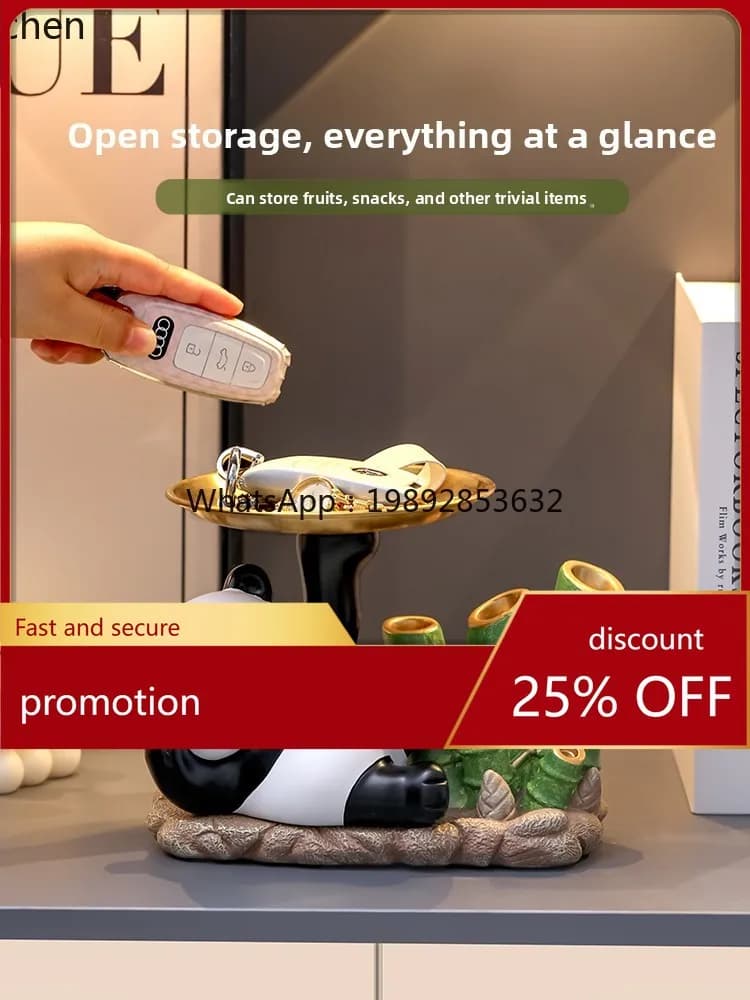 YFY Panda Key Storage Entrance Ornament Living Room Home Decoration Housewarming Gift
