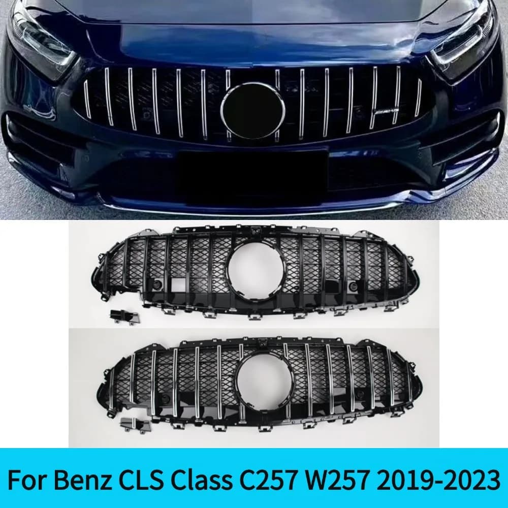 For Mercedes-Benz CLS Class C257 W257 2019-2023  CLS300 CLS350 CLS450 CLS400  Racing Grille Front Bumper Grill Body  Accessories
