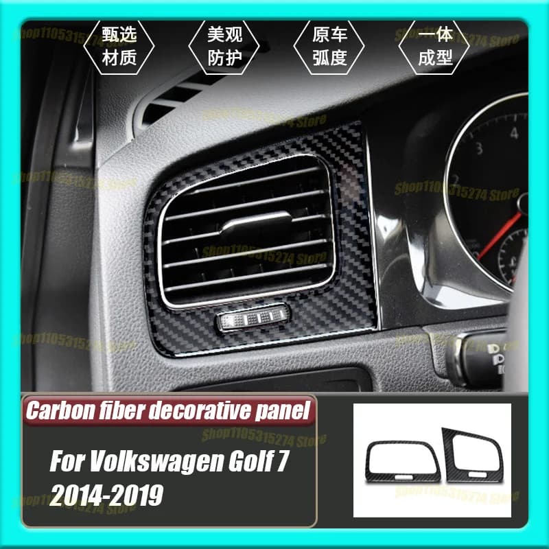 Side air outlet decorative sticker, suitable for Volkswagen Golf 7 carbon fiber car interior modification