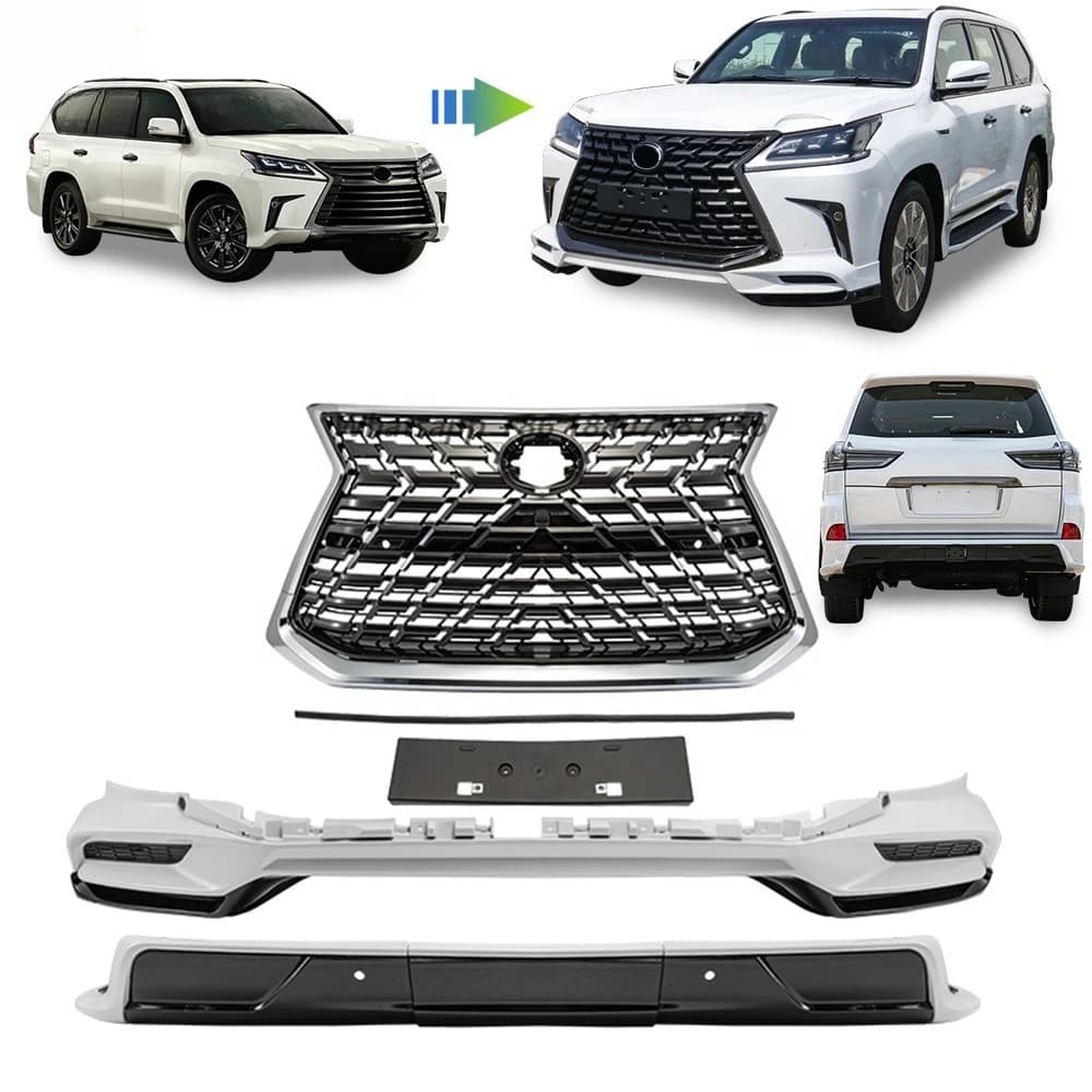 2021 LX570 Body Kit Sport Plus Kuro Style  White& Black Edition  lx Body Kit Grille Bumper Front