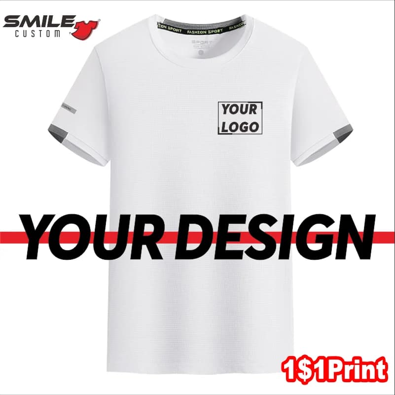 Summer Fitness Quick Dry Tee Design Company Logo 100% Polyester Breathable Men And Women Sports T-Shirt Custom Embroidery Print