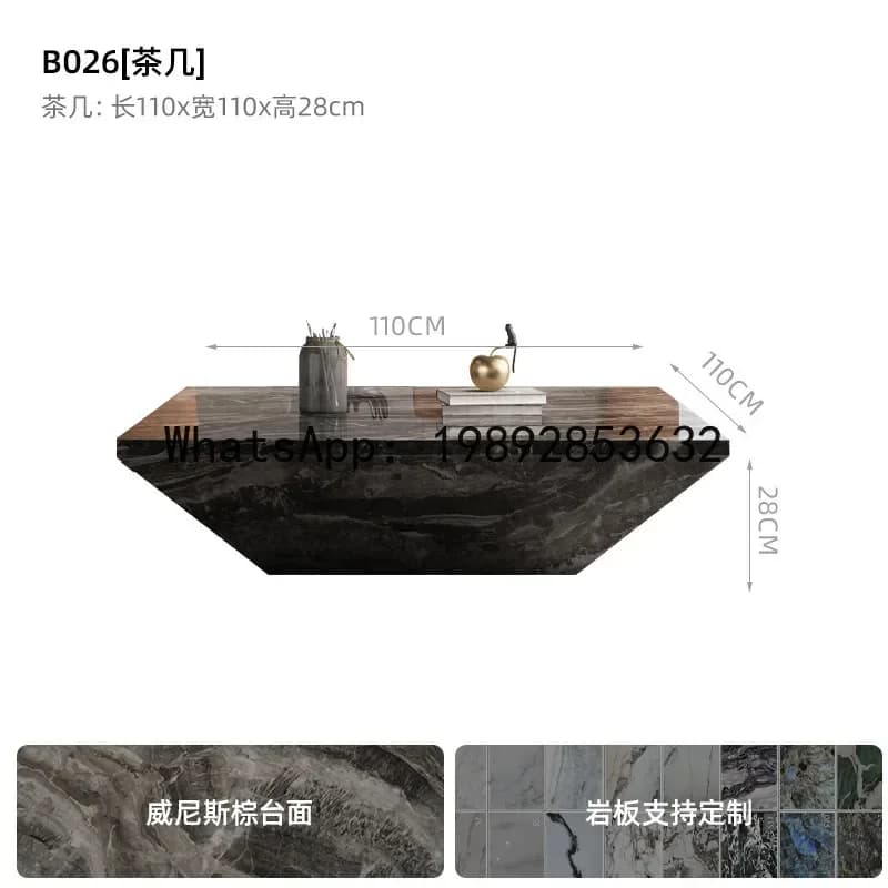 B-4 Minimalist Living Room Home Coffee Table High-end Premium Foshan Natural Stone Coffee Table Natural Marble