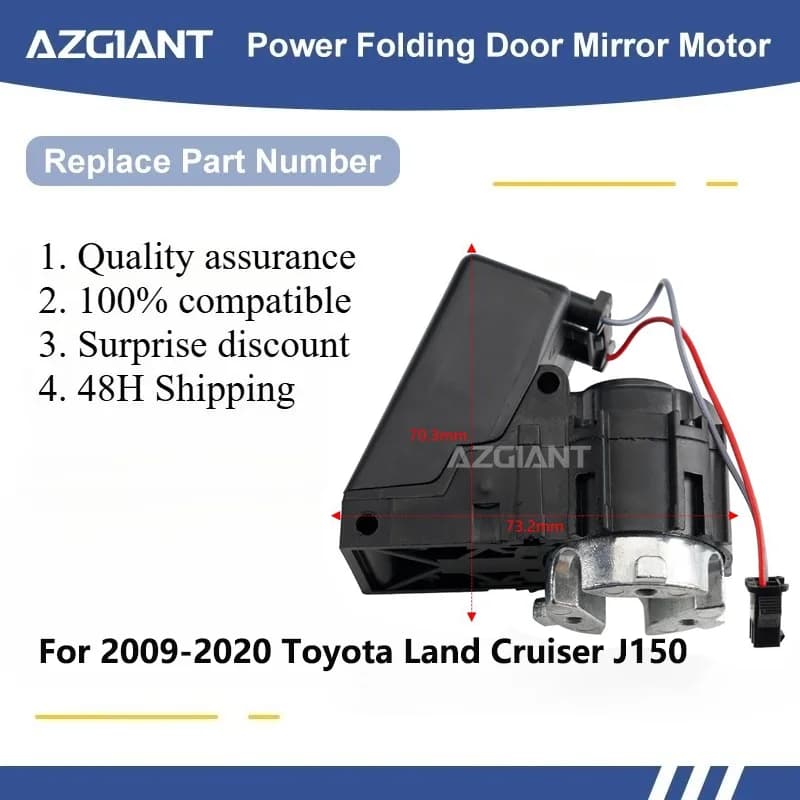 AZGIANT For 2009-2020 Toyota Land Cruiser J150 SIDE WING MIRROR FOLDING MOTOR module Motor assembly Right side car accessories
