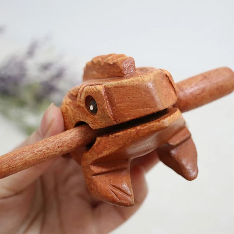 Thailand Frog Feng Shui Lucky Frogs Craft Wood Hand-carved Toad Wooden Frog Ornaments Lucky Frog Croaking Musical Instruments