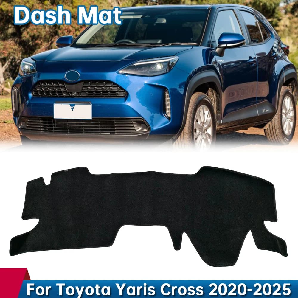 Non-Slip RHD Poly Carpet Dash Dashboard Mat Cover For TOYOTA YARIS CROSS 2020 2021 2022 2023 2024 2025