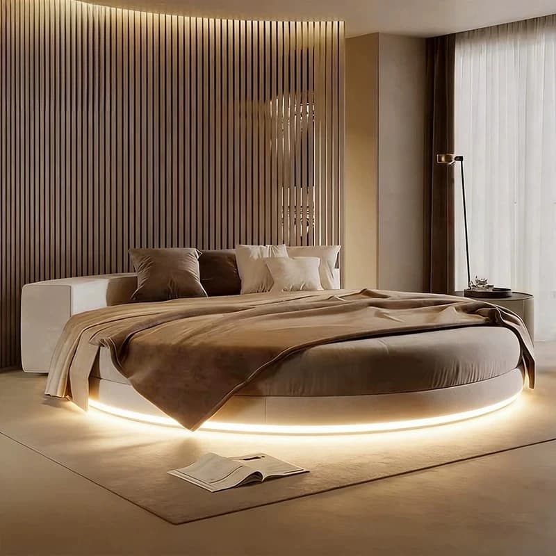 180x200 Cm Bedroom Bed Round King Size Italian Floor Bed Double Platform Muebles Para Dormitorio Mid Century Furniture