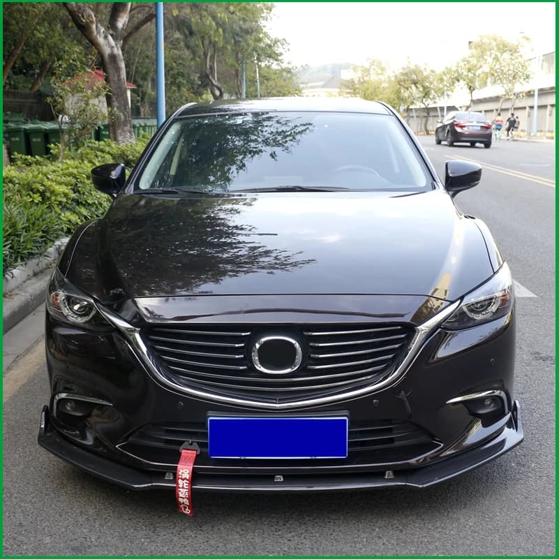 For Mazda 6 Front Bumper Lip Protector Diffuser Cover Sticker Trim 2014-2017 Decorative Strips Car Styling Auto Accessories