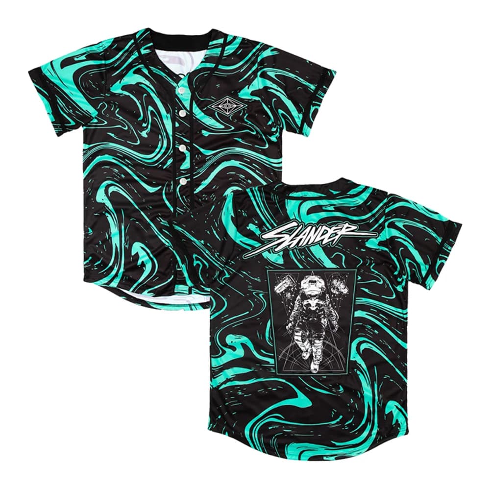 Slander Spaceman Merch Baseball Jersey Music Festival V-Neck Short Sleeve Button-Down Shirts Women Men Streetwear Tops