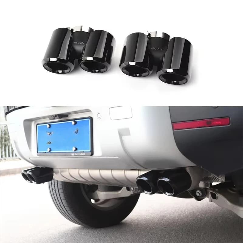 Car Body Kit Exterior Upgrade Exhaust Pipe Tail Throat in Stainless Black for New Defender 2020+ Accessories