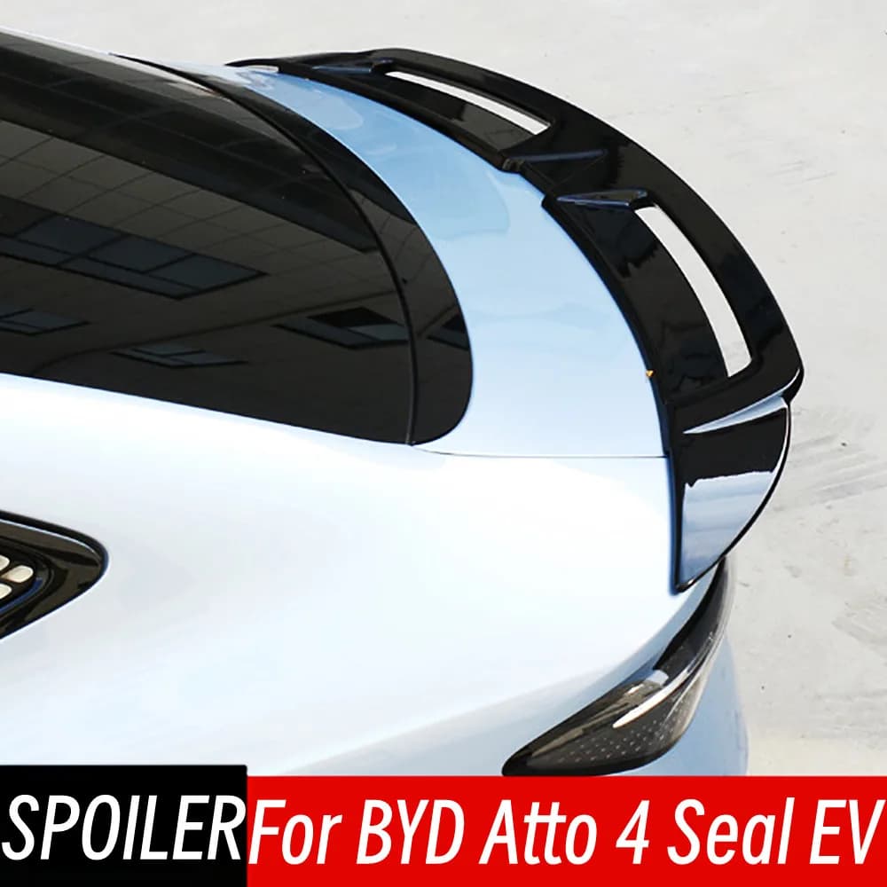 For 2022-2023 BYD Atto 4 Seal EV Rear Trunk Lid Boot Ducktail Lip Spoiler Wings Car Black Carbon Exterior Tuning Accessorie Part