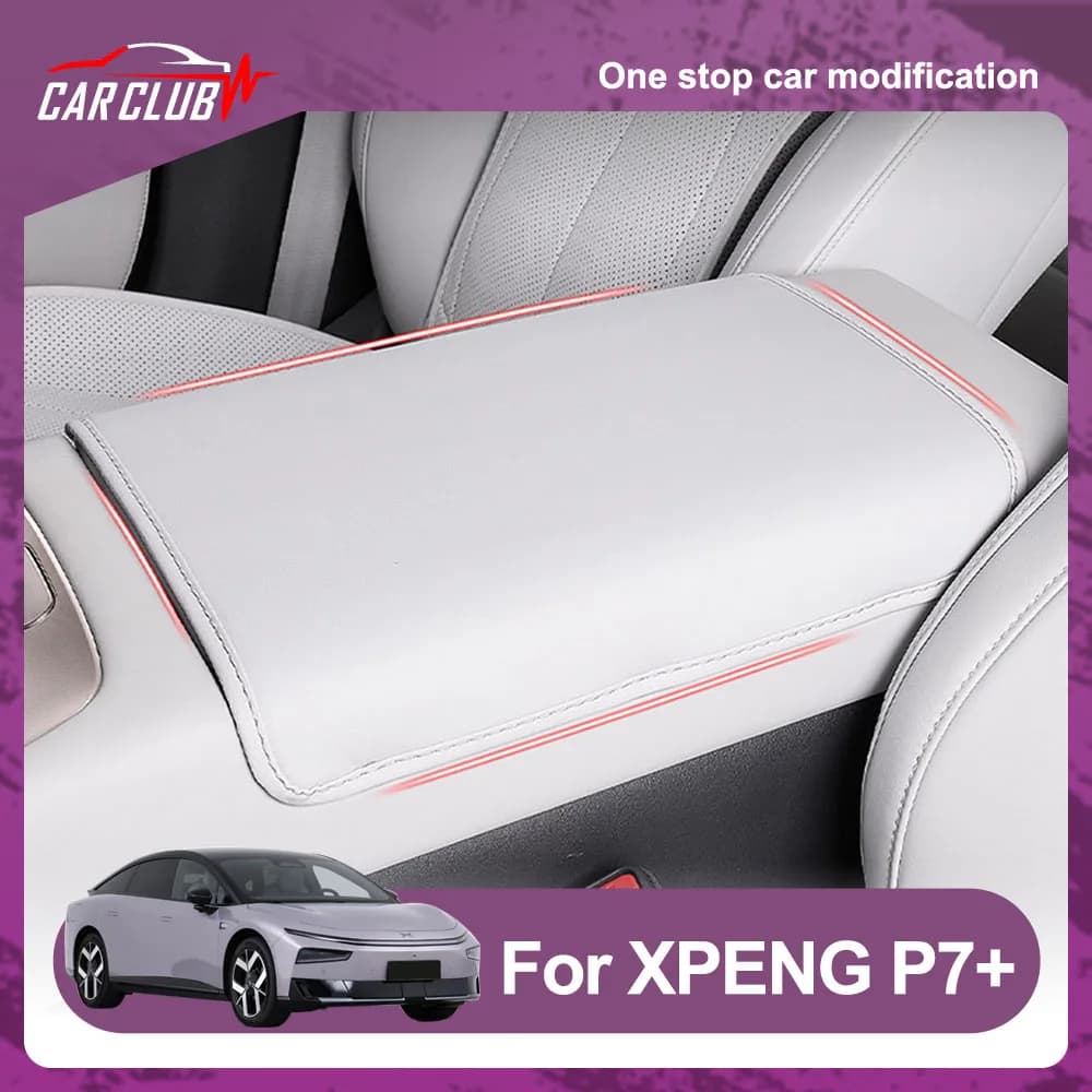 Fit For XPENG P7+ 2026 2027 Handrail Box Protective Cover Car Modification Supplies Original Color Leather Pad Wear-resistant