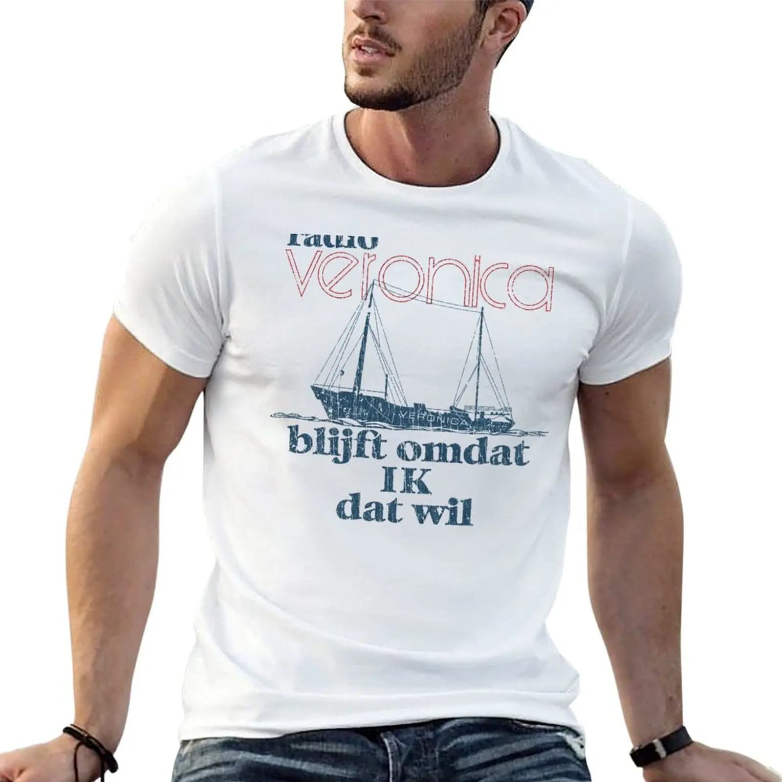 Radio Veronica 1960 T-Shirt Big and Tall Solid Color T-Shirt