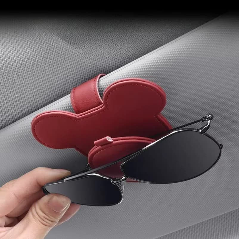 Magnetic PU Leather Car Sun Visor Glasses Holder Multi-Functional Eyeglass Clip for Sunglasses