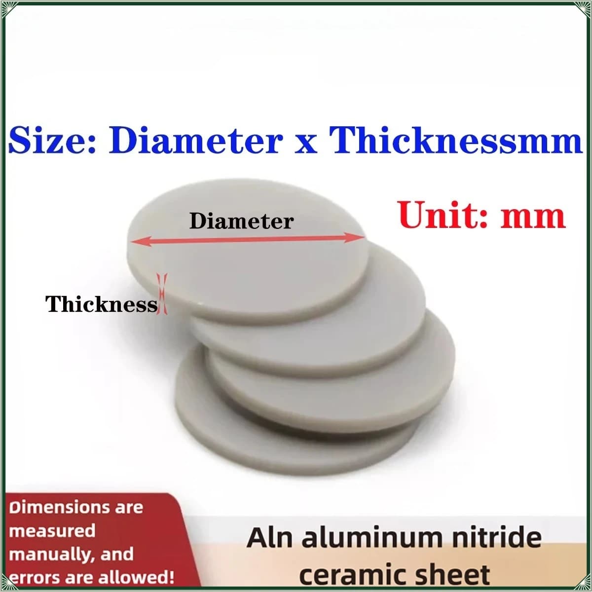 170W/mK AlN Ceramic Substrate Ultra Flat Round Aluminum Nitride Disc High Temp Insulating Wafer Power Device Heat Cooling Plate