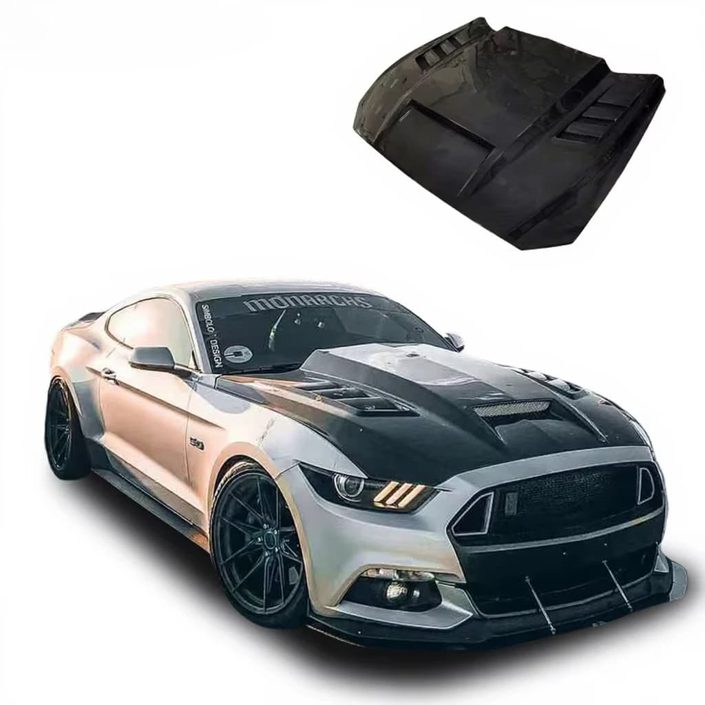 Mustang Carbon Fiber Hood for 2015-2017 Ford Mustang Modified GT500 Carbon Fiber Hood