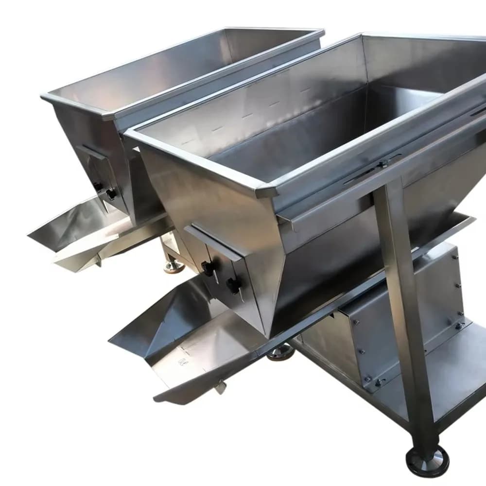 Electromagnetic Vibrating Feeder Stainless Steel Storage Hopper Necked Discharge Trough Support Bracket For Industrial