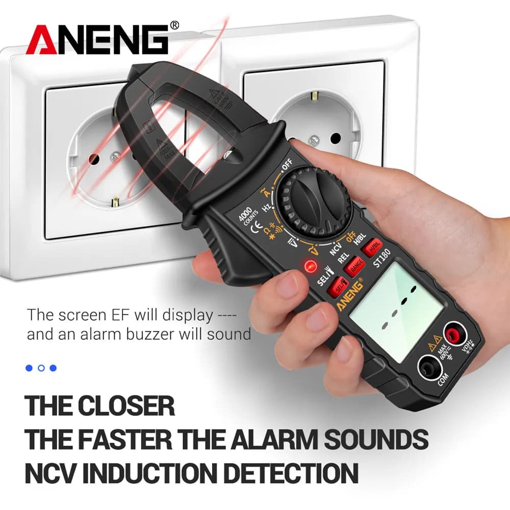 Multimeter Digital Clamp Meter Electrician Tester ANENG ST180 AC Current  Ammeter Voltage Capacitance NCV Ohm Detection Tools