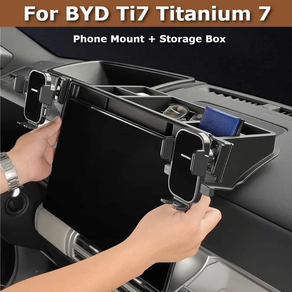 For BYD Ti7 Leopard Titanium 7 Car Phone Mount Dashboard Storage Box Screen Fixed Navigation Holder Interior Accessories