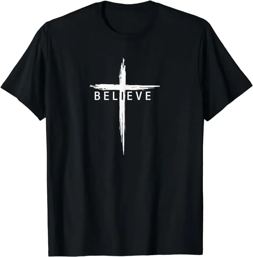 Believe Christian Cross Jesus Christ Christians Men Women T-Shirt Unisex Style Shirts for Women Graphic Custom Printed T Shirts