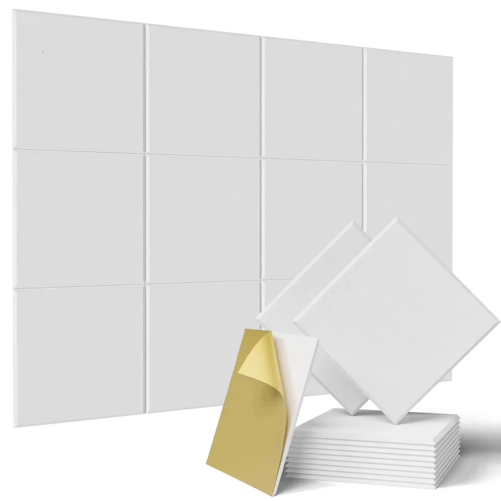 12PCS Large Acoustic Wall Panel Decorative Sticker For Wall Home Office Room Decor Felt Wall Tiles Cork Pin Note Bulletin Boards