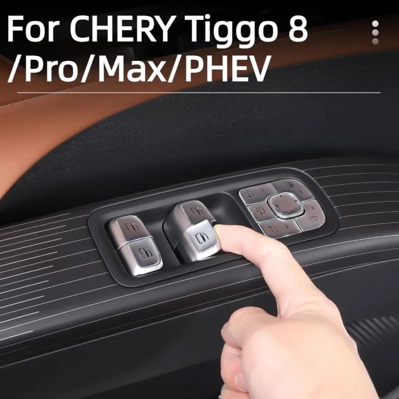 Window Switch Button Cover For CHERY Tiggo 8/Pro/Max/PHEV Accessories 2025-2026,Epoxy Resin,Anti-Yellowing,Decorative Trim