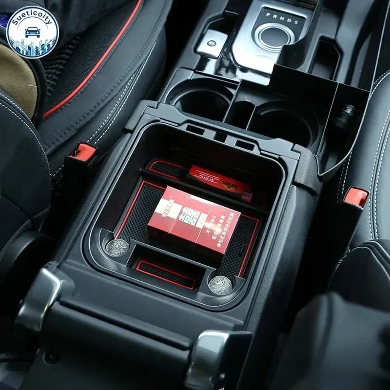 For Land Rover Discovery 4 LR4 2010-2016 ABS Black Car Central Armrest Box Storage Box Storage Tray Interior Accessories