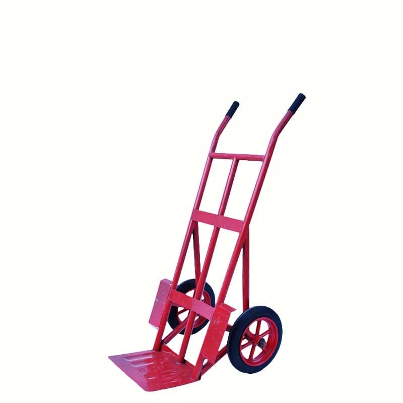Two-wheel thickened industrial metal platform trolley, cargo steel handling trailer