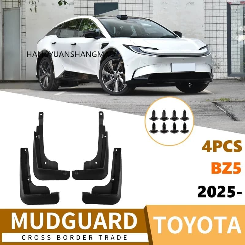 FOR Toyota  BZ5 2025 Mud Flaps Splash Guards Car Accessories Black ABS Set of 4 Pieces Fender Mudguard Protection Vehicle Decor