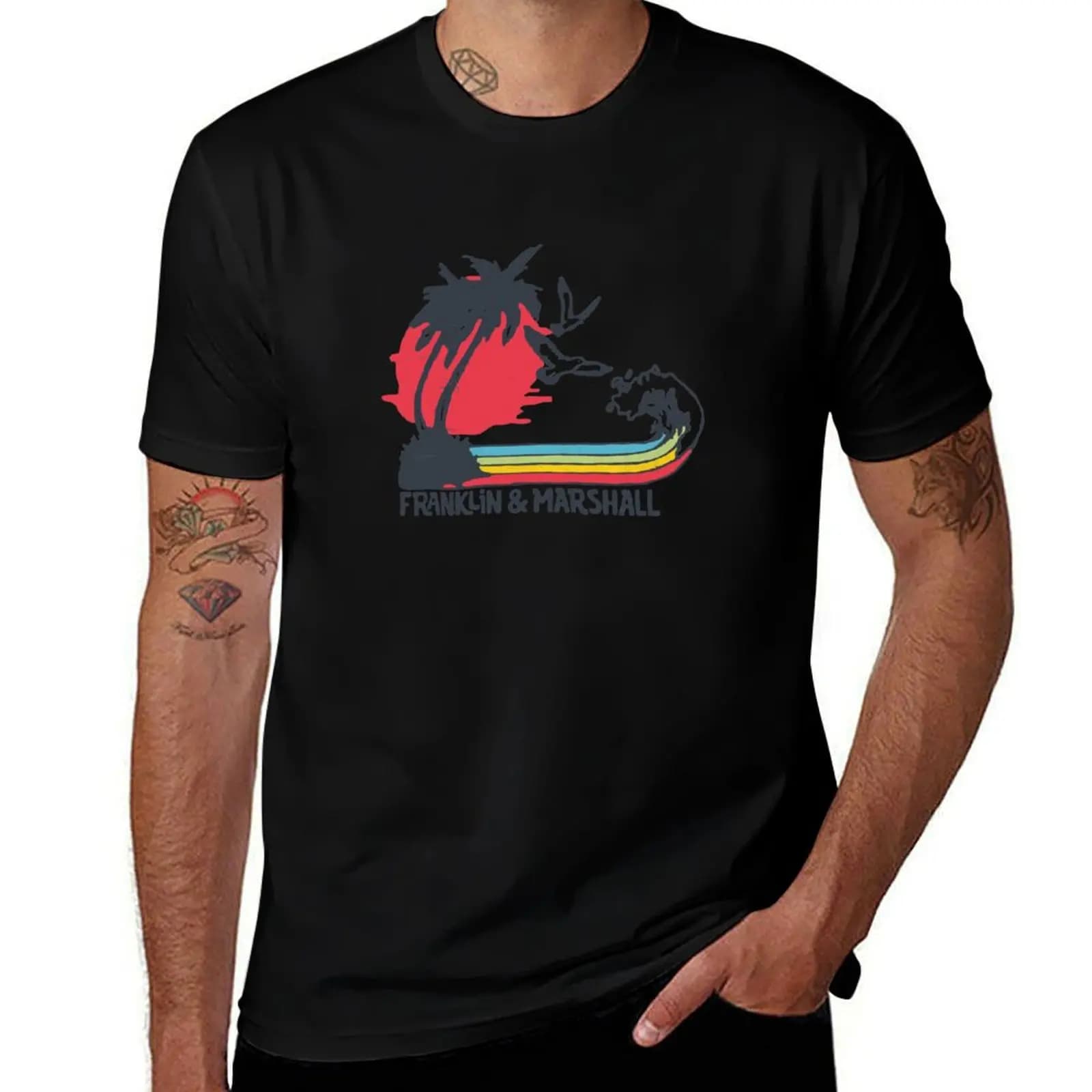 Franklin & Marshall Rush T-Shirt black cotton t-shirt plain for man package man tshirt