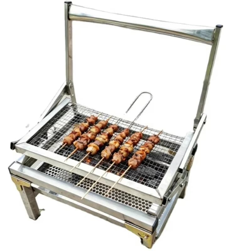 304 stainless steel all-machine charcoal grill adjustable portable rotating grill for outdoor party buffet patios