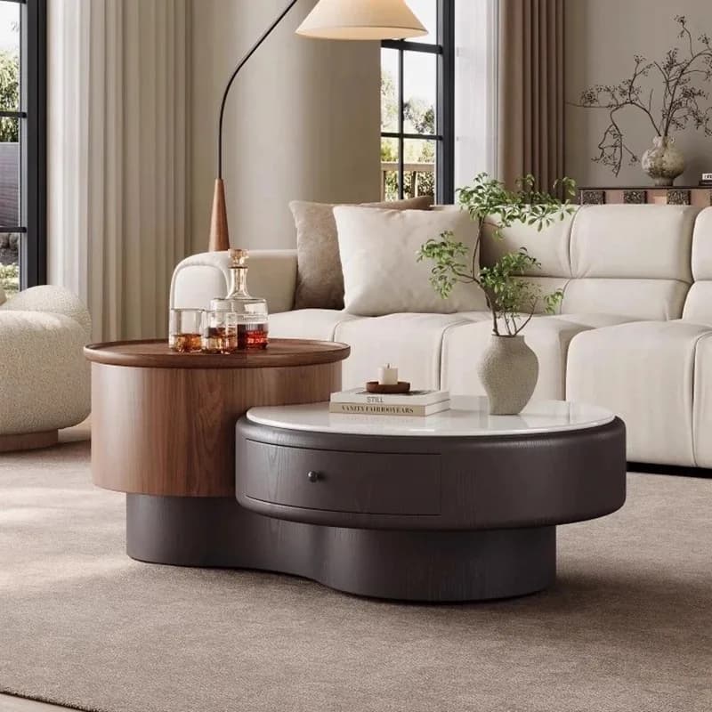 Storage Elegant Style Side Table Space Coffee Tables Aesthetic Multifunctional Mesas De Centro Para Sala Living Room Furniture