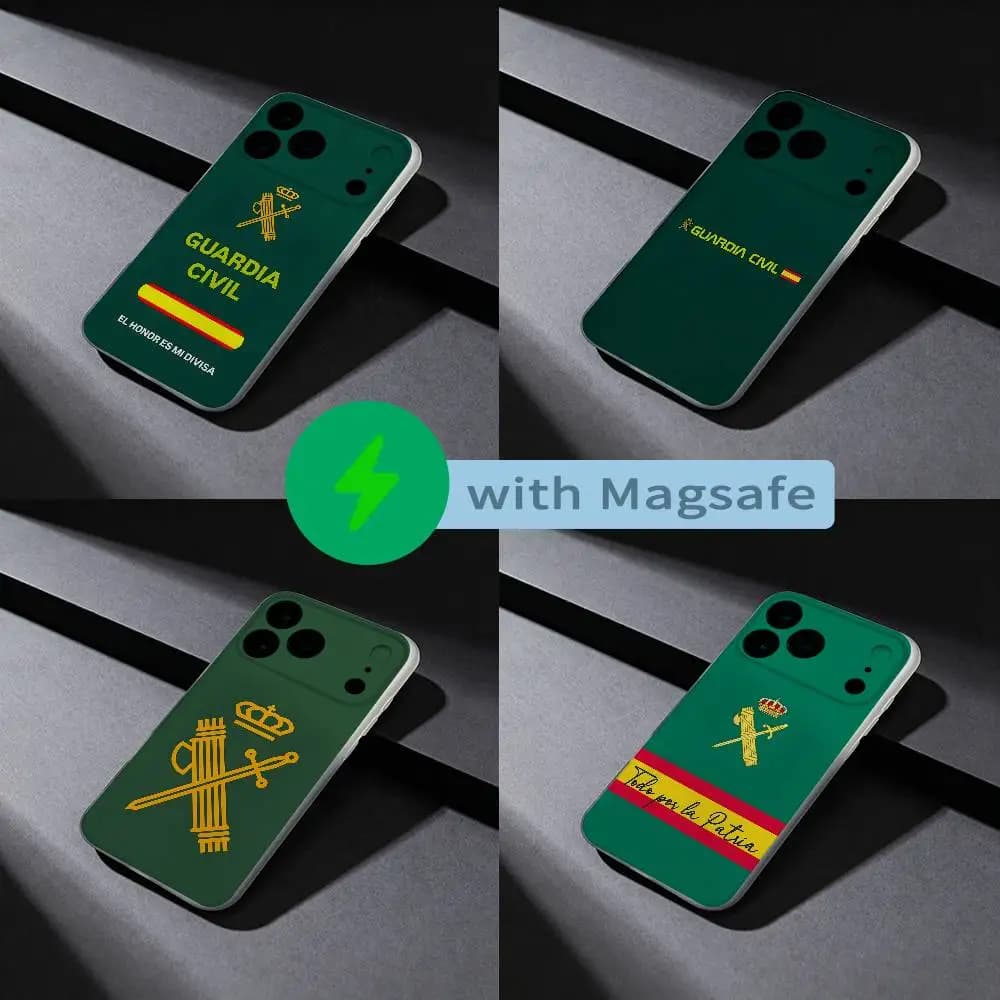 Spanish Guard Civil Emblem Phone Case For iPhone 17,16,15,14,13,12,X,XS,Pro,Max,Plus,E,Air,Mini with Magsafe Magnetic Frosted