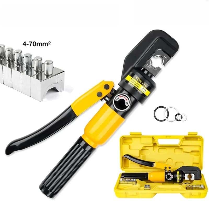4,6,10,16,25,35,50,70mm² Hydraulic Clamp Home Hydraulic Crimping Tool, DIY Cable Wiring Crimping Plier, Cordless Hydraulic Press