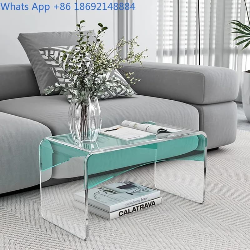 Simple Acrylic Small  Side Table  Living Room Light Luxury Corner Table Two-tone Creative Bedside Table