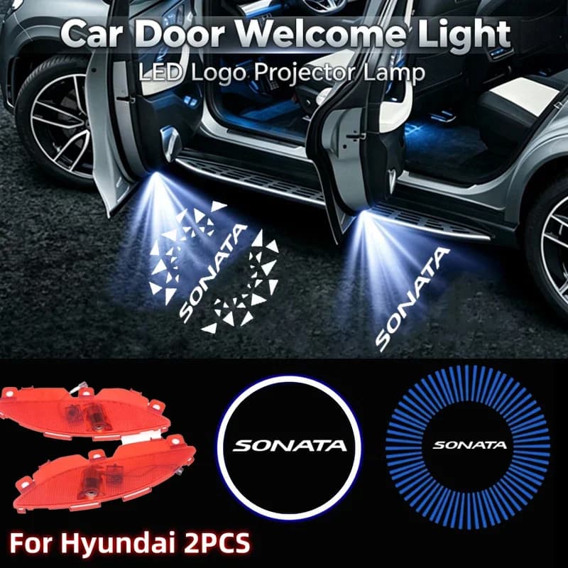 2PCS Ghost Shadow LED Car Door Courtesy Projector Welcome Lamps For Hyundai Sonata 8 YF 2010‑2014 Modification Accessories