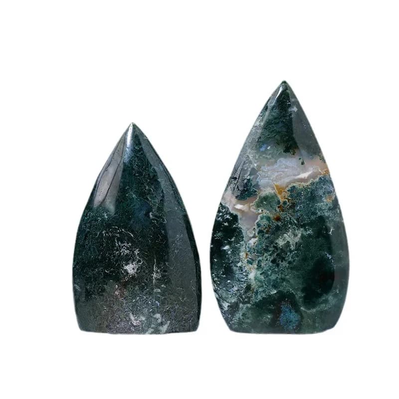 Natural aquatic agate torch ornament crystal rough stone polished home desktop decoration handicraft ornament